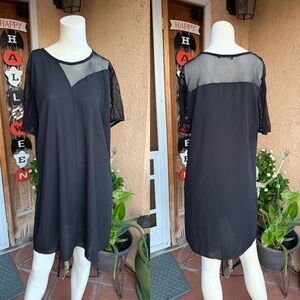 Forever21 Black Shift Short Sleeve Mini Dress LARGE